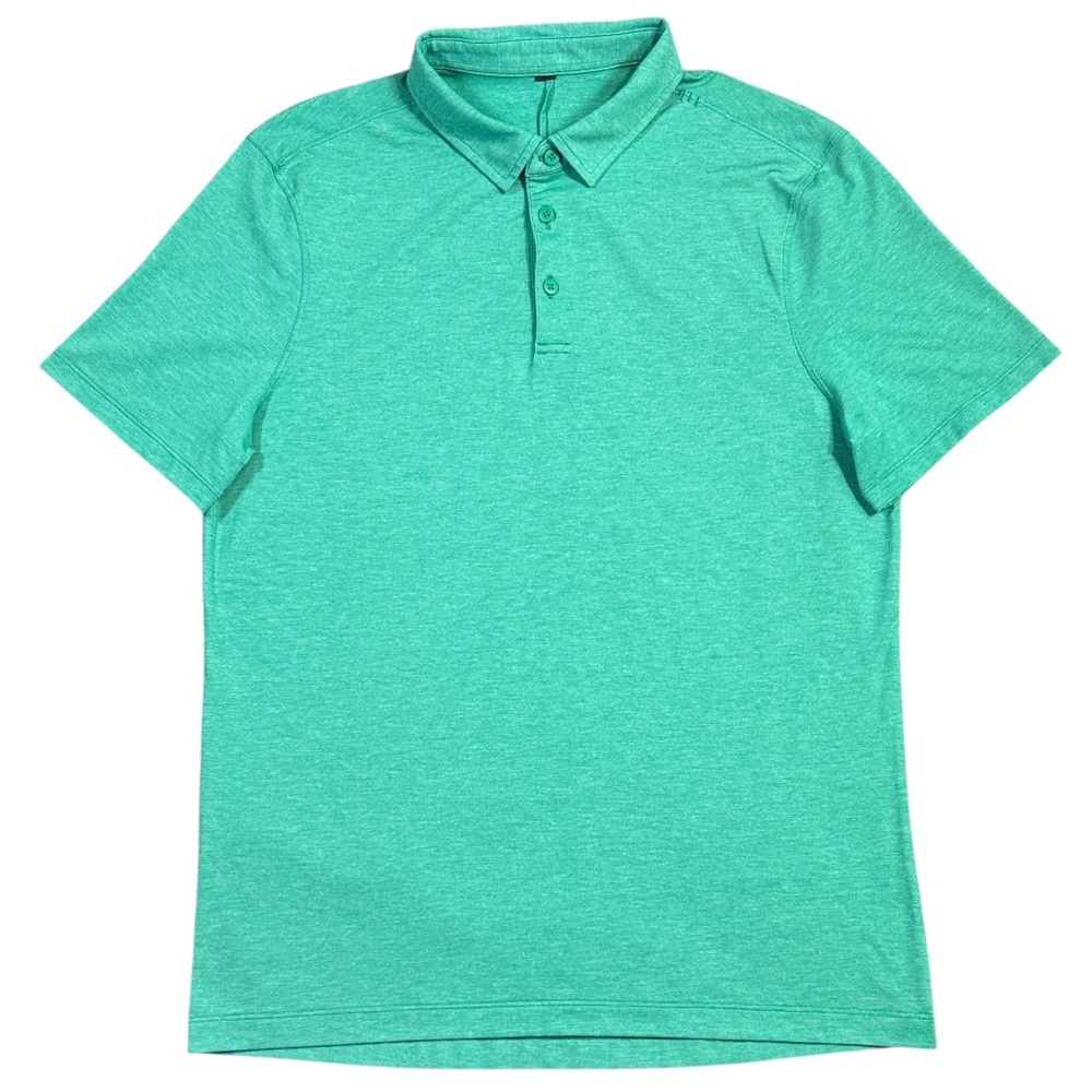 Lululemon Evolution Short‎ Sleeve Polo Shirt Heathered Everglade Green Men’s L